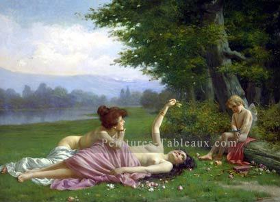 Tempting Cupid dame Vittorio Reggianini Peintures à l'huile